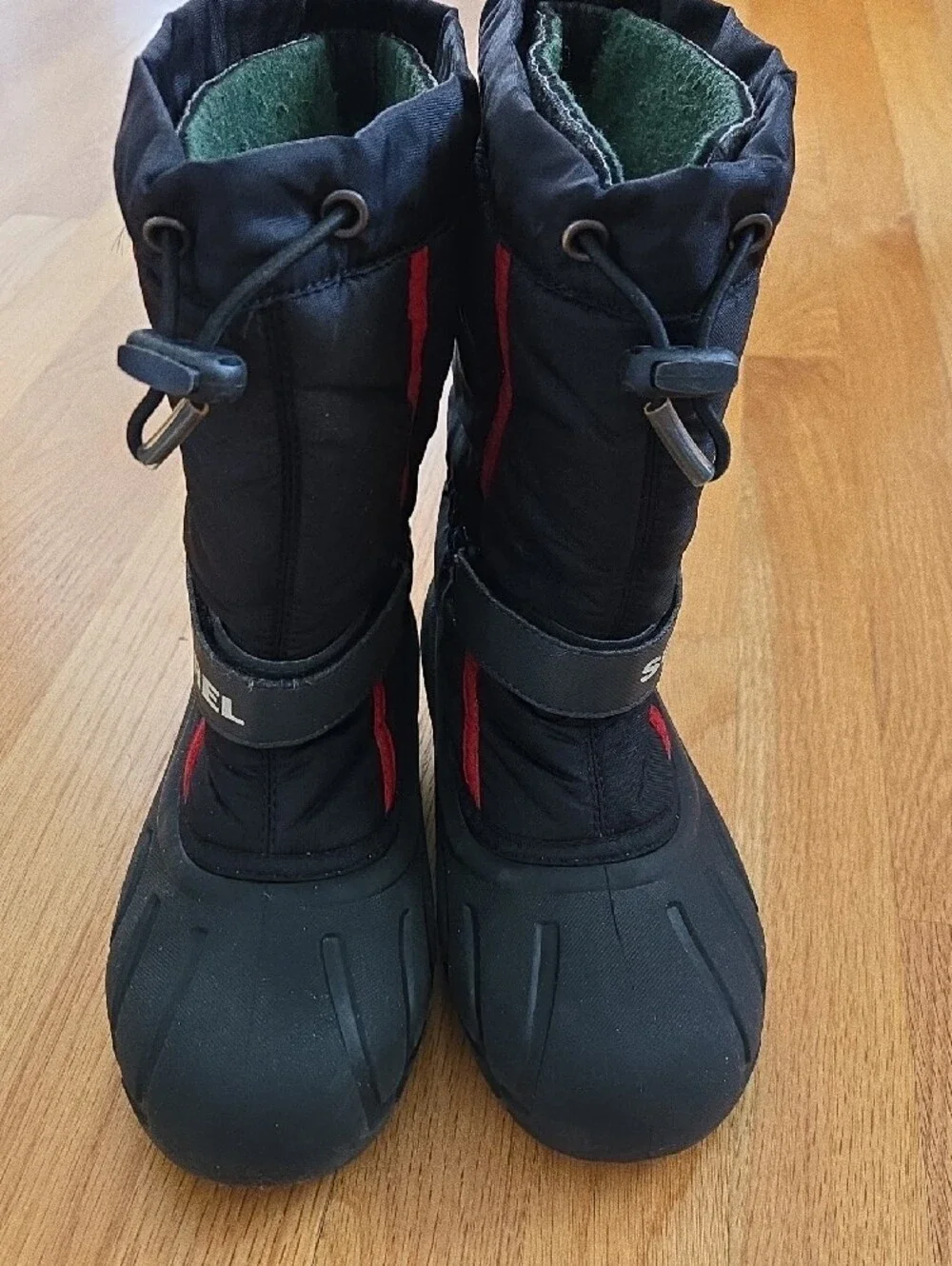 SOREL Kids Youth Flurry Winter Boots Black/Red NY1965-015 Size 4